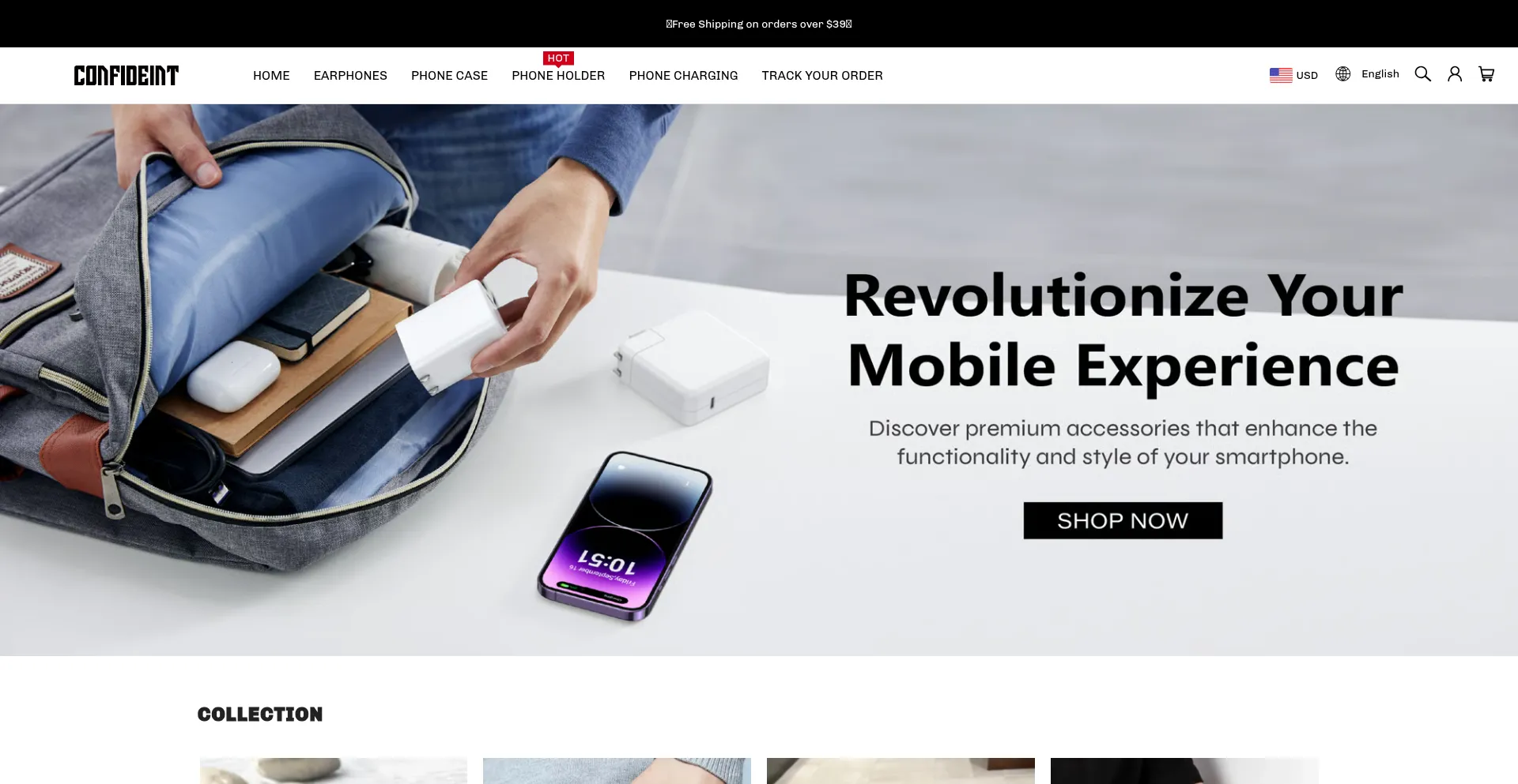 Website screenshot of Confideint.com