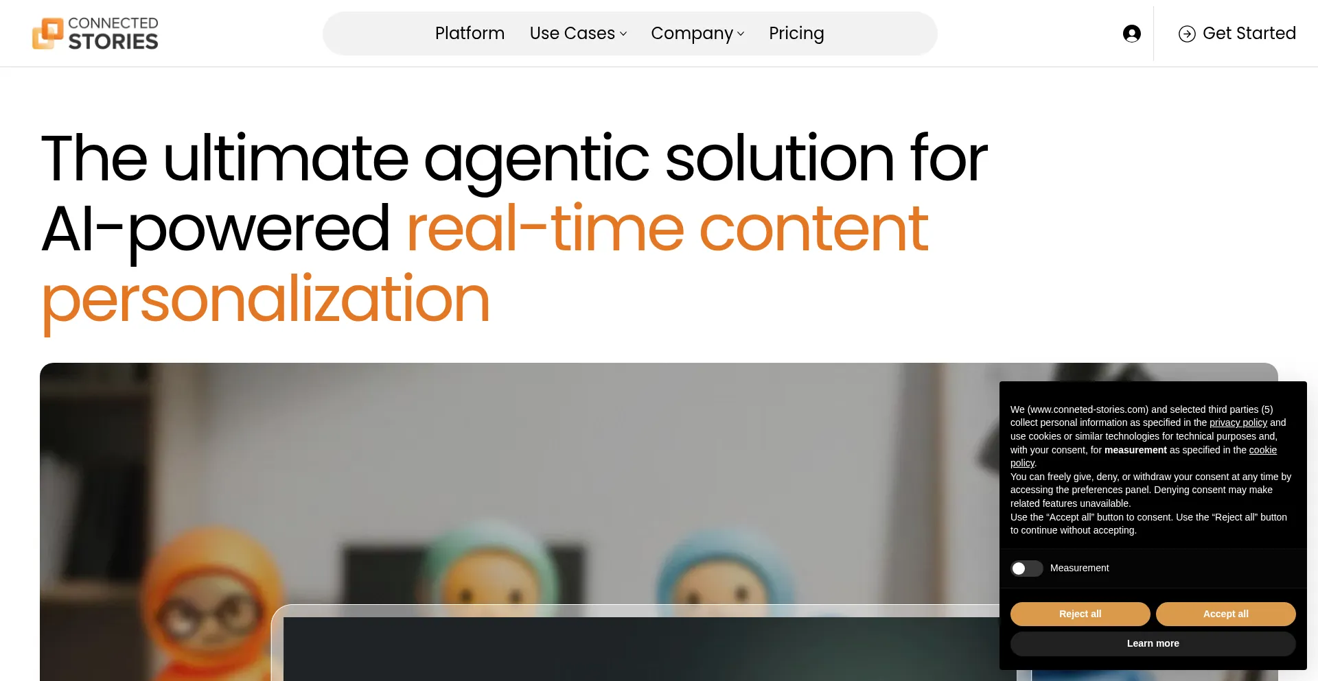 Website screenshot of Connected-stories.com