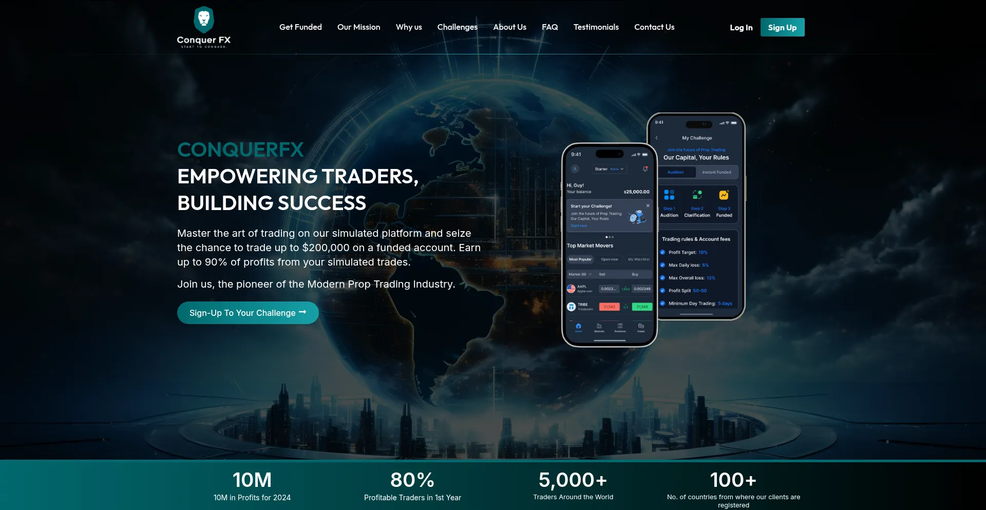 Website screenshot of Conquerfx.com