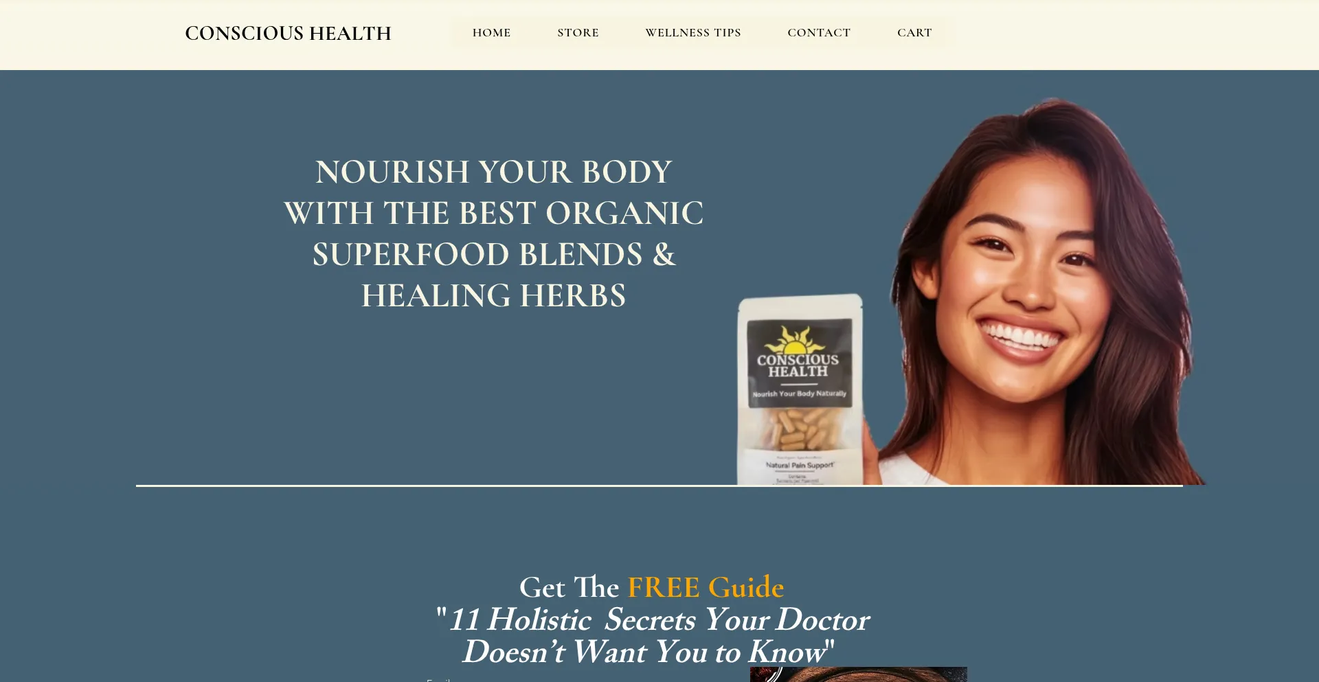Website screenshot of Conscioushealth.store