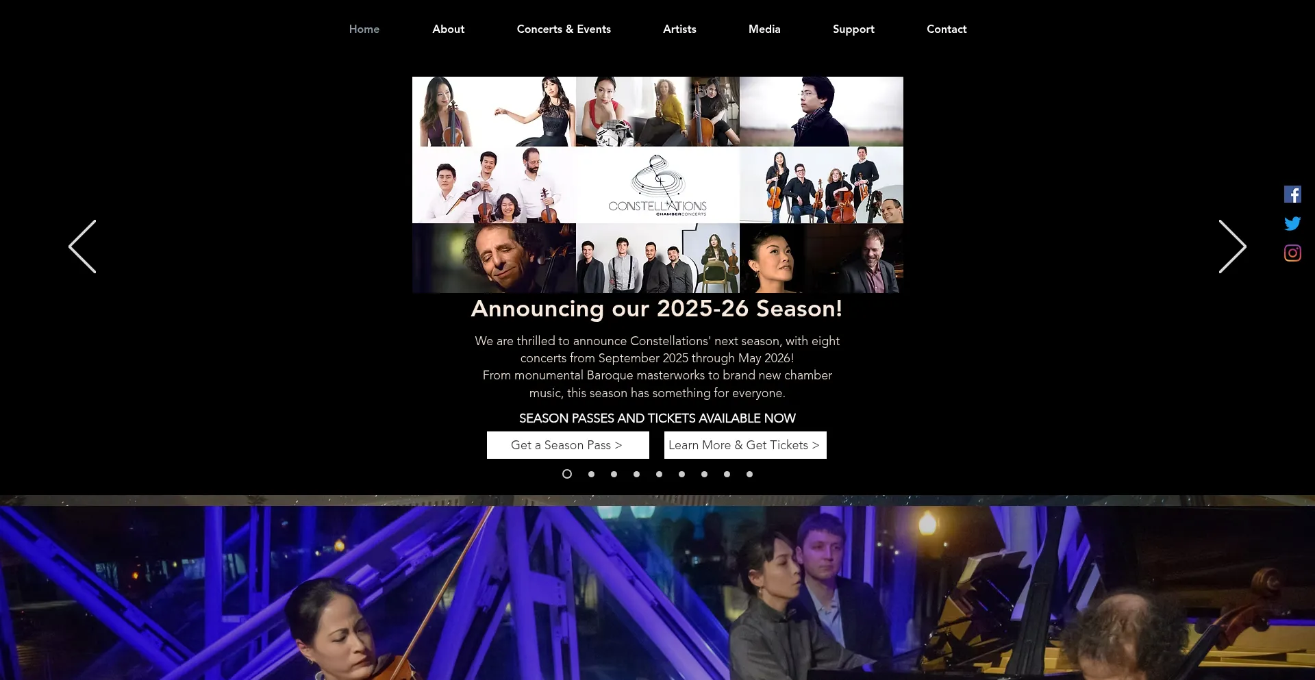 Website screenshot of Constellationsmusic.org
