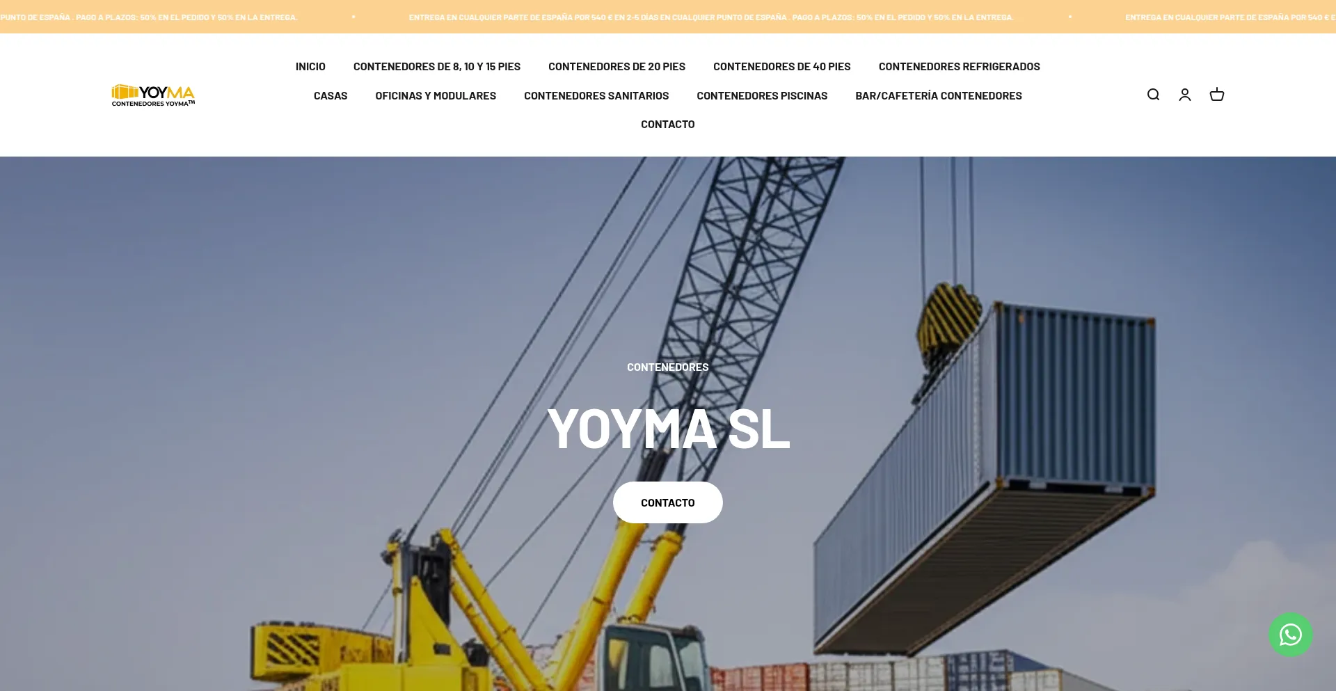 Website screenshot of Contenedoresyoyma-sl.es