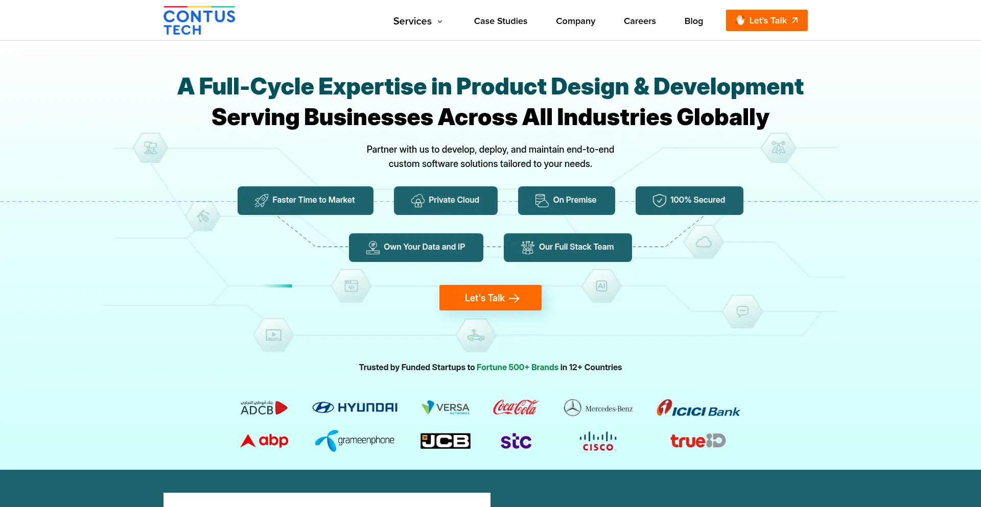 Website screenshot of Contus.com