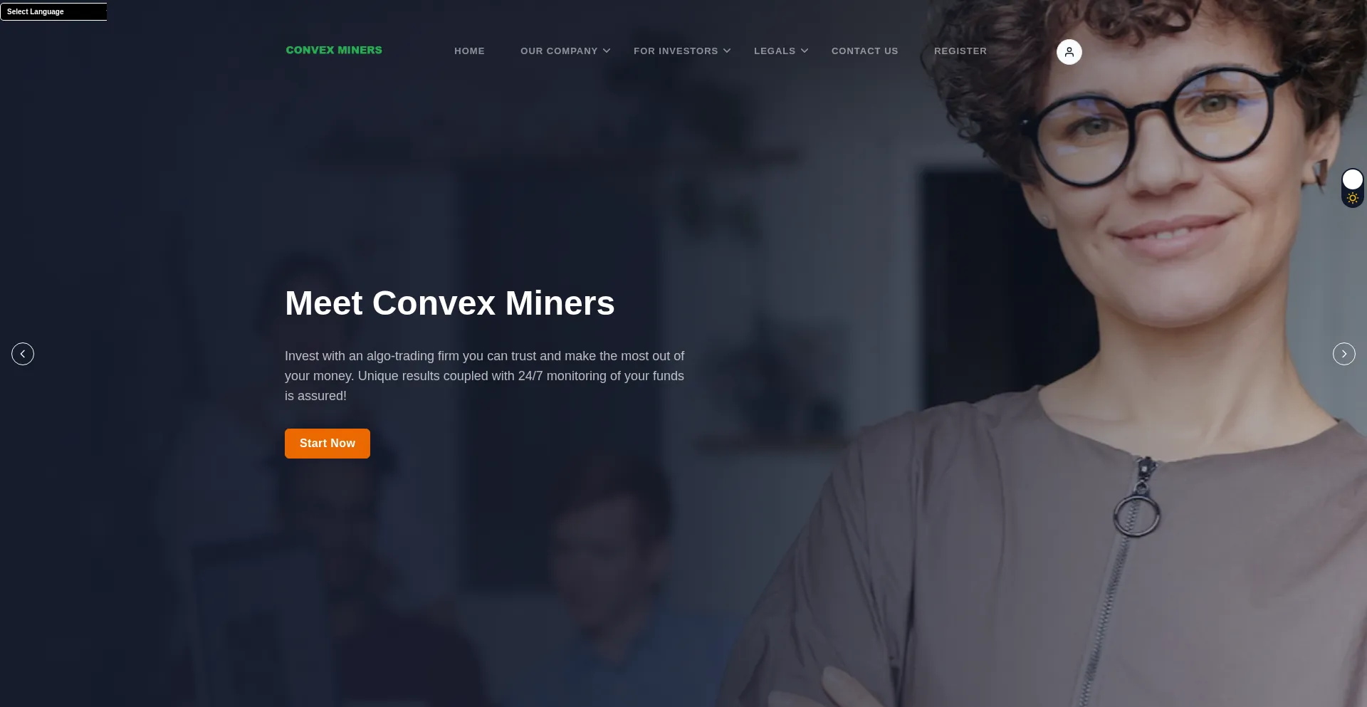 Website screenshot of Convexminers.pro