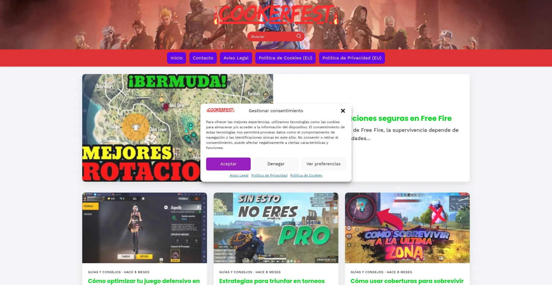 Website screenshot of Cookerfest.com