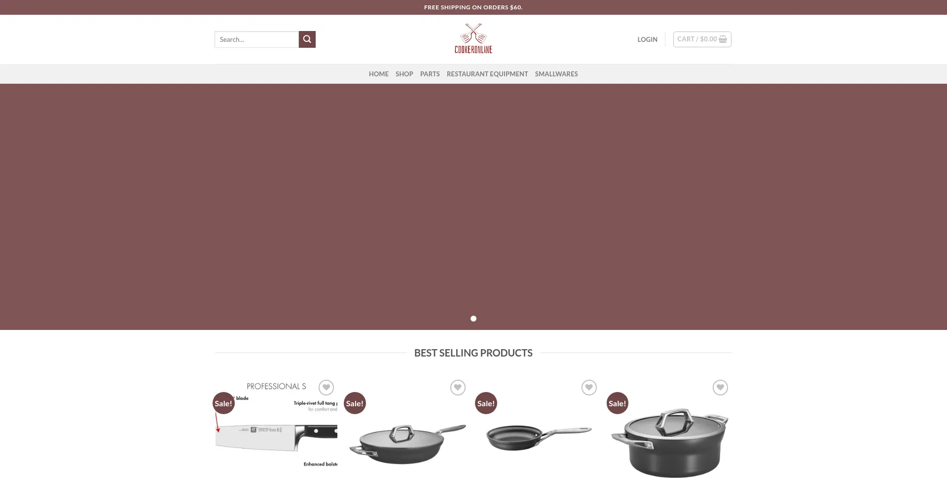 Website screenshot of Cookeronline.com