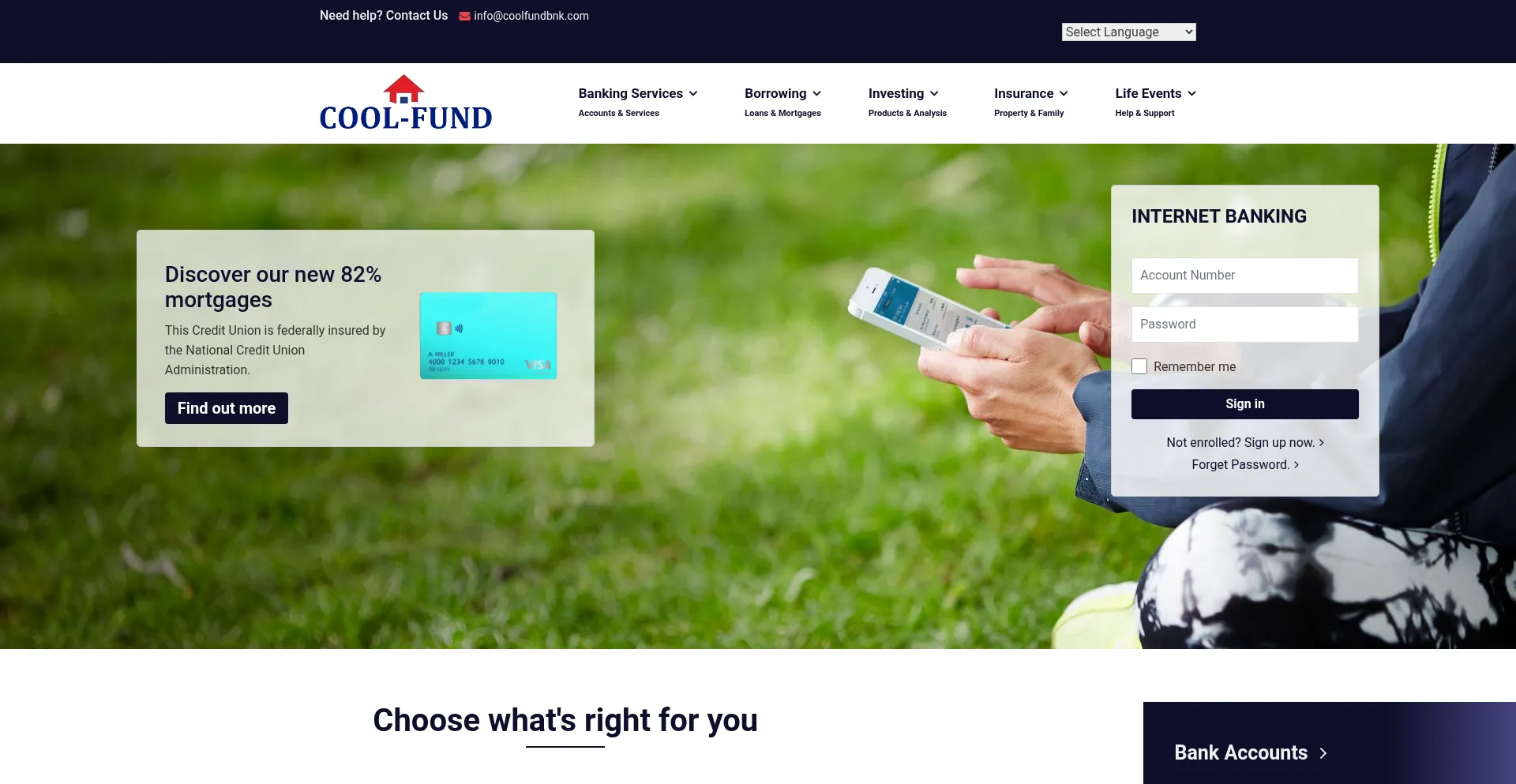 Website screenshot of Coolfundbnk.com