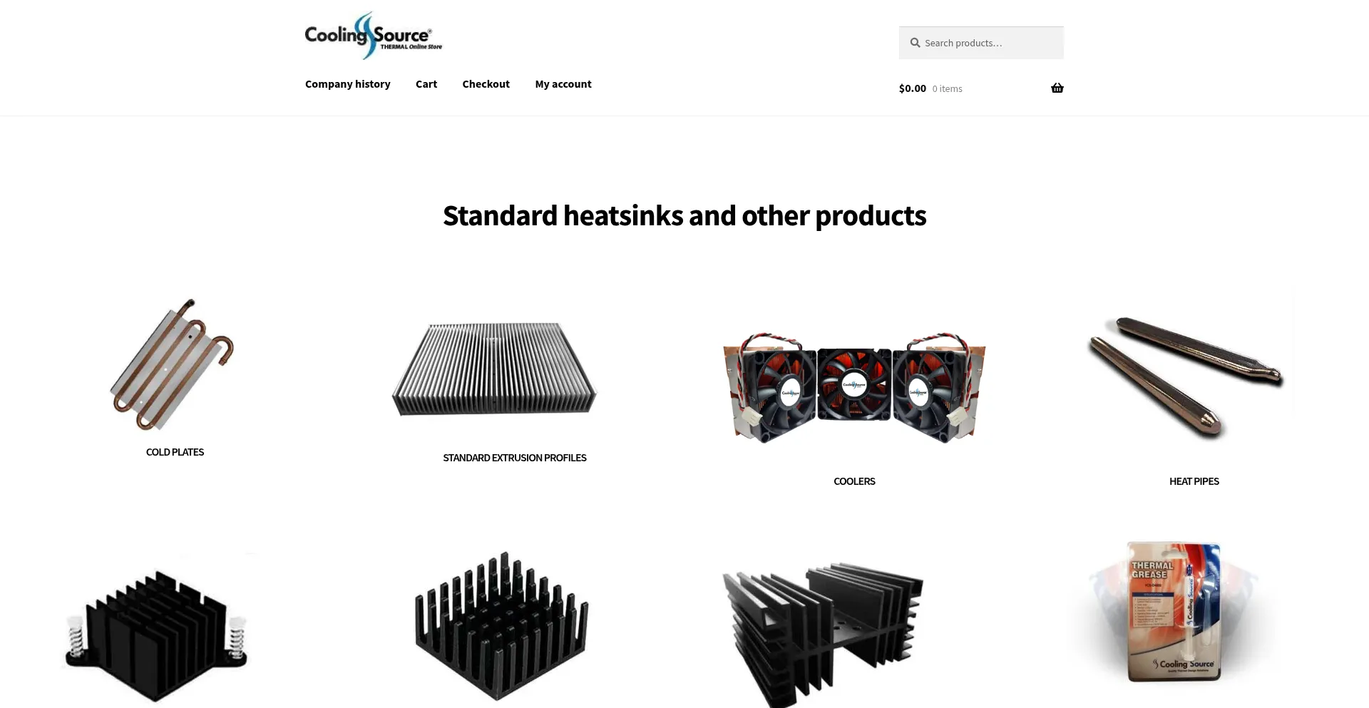 Website screenshot of Coolingsourcestore.com
