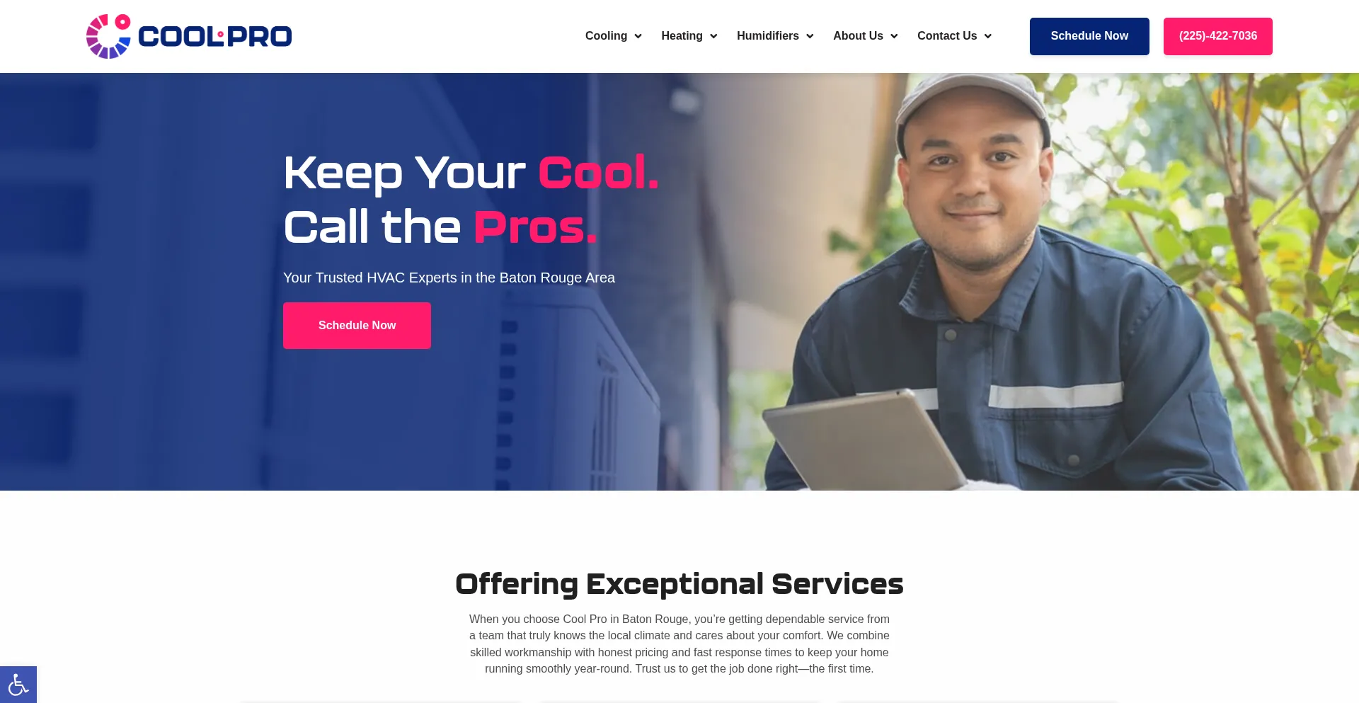 Website screenshot of Coolprohvac.com