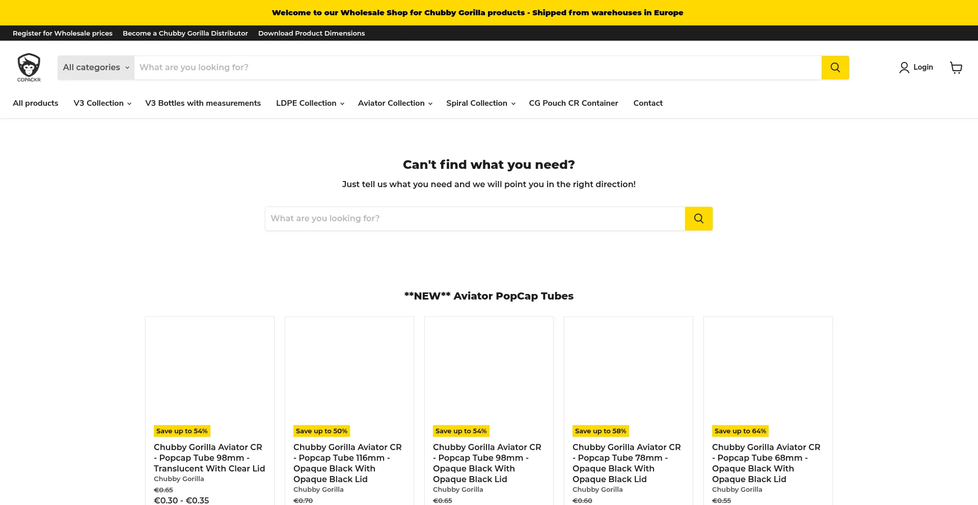 Website screenshot of Copackr.com