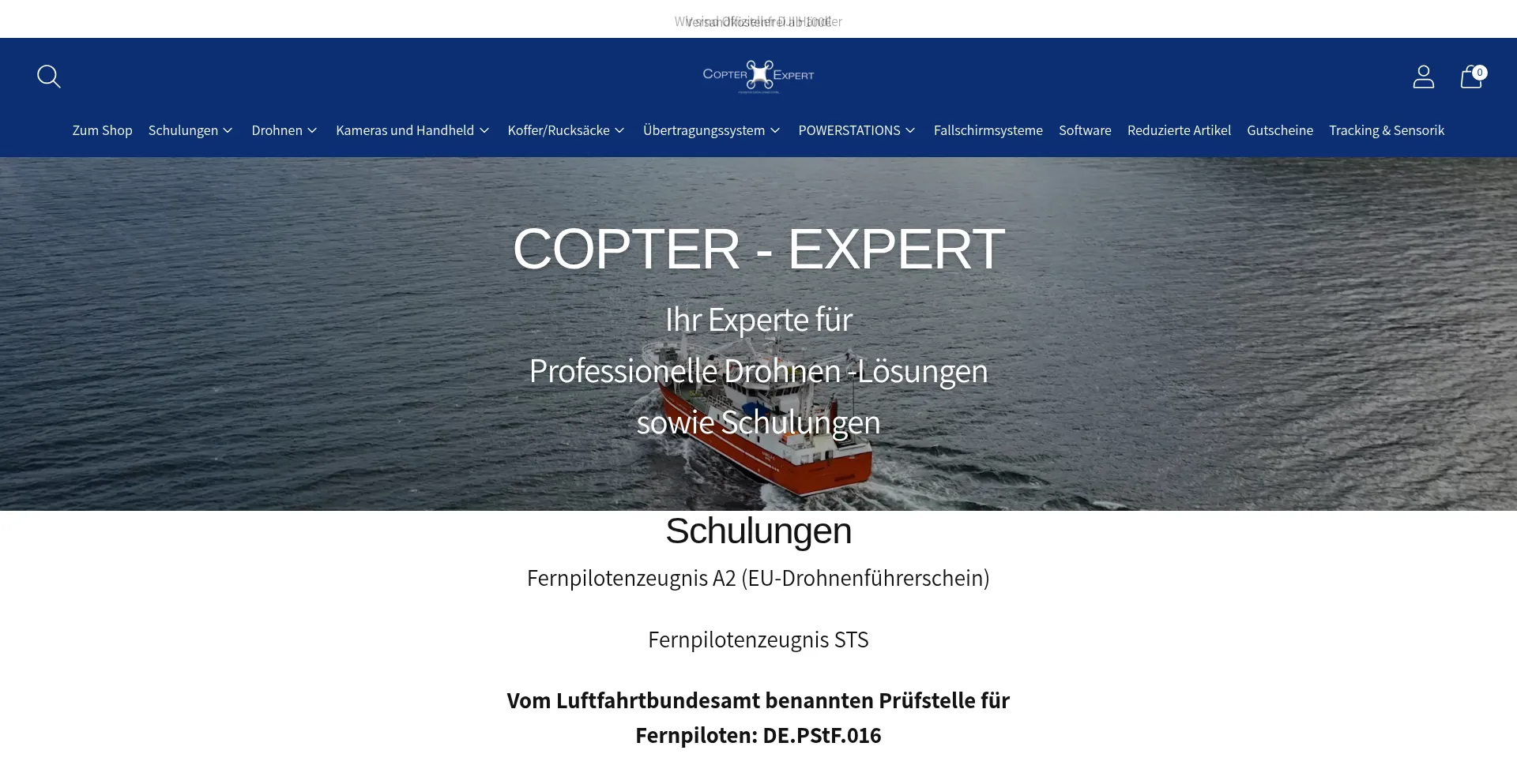Website screenshot of Copter-expert.de