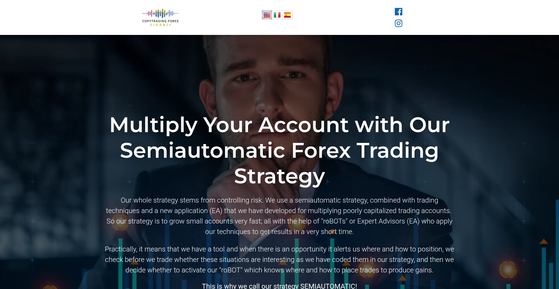 Website screenshot of Copytradingforexsignals.com
