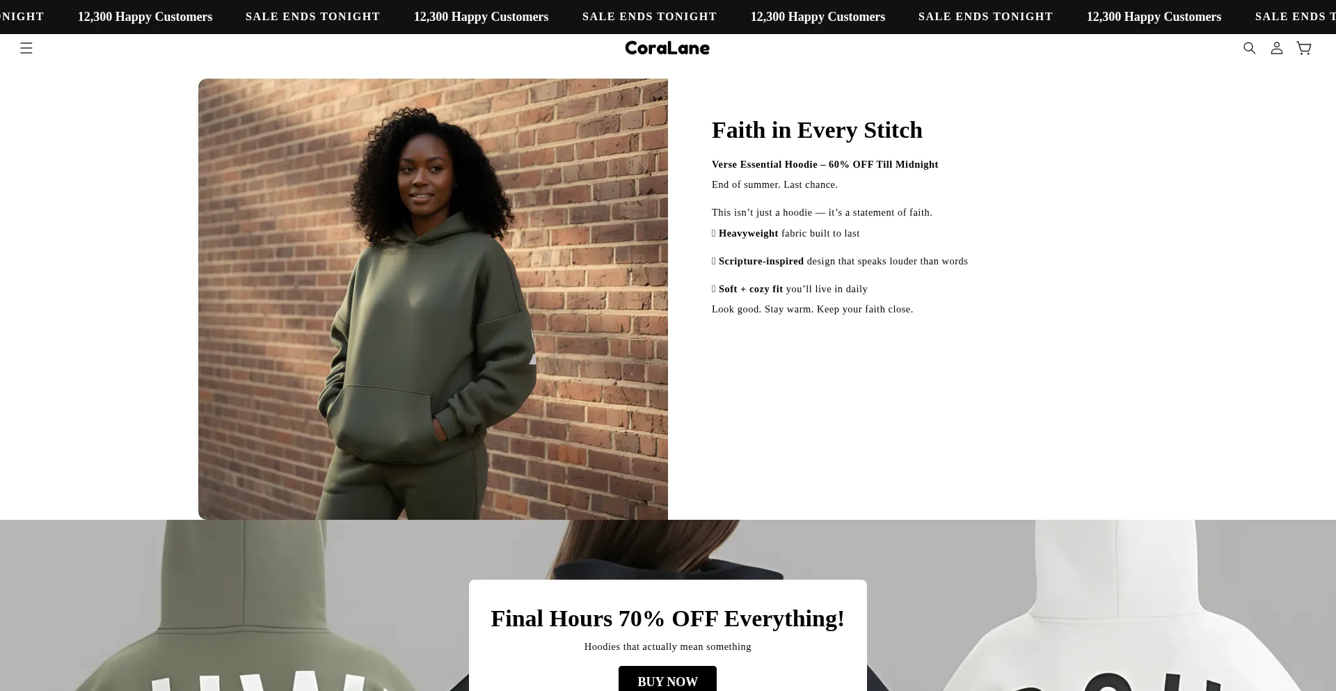 Website screenshot of Coralane.co