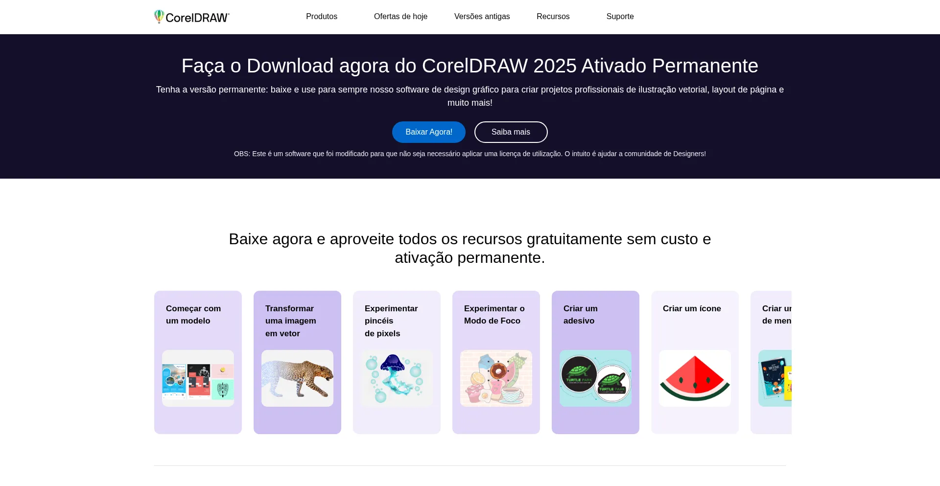 Website screenshot of Coreldrawmaster.com.br