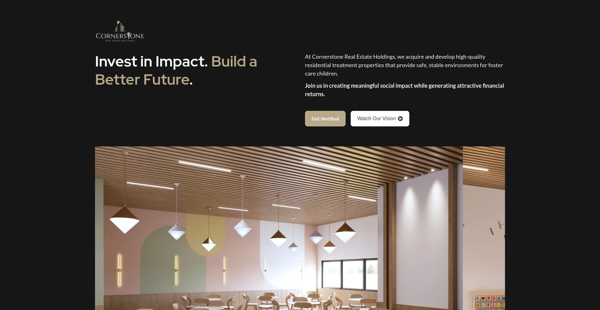 Website screenshot of Cornerstonereh.com