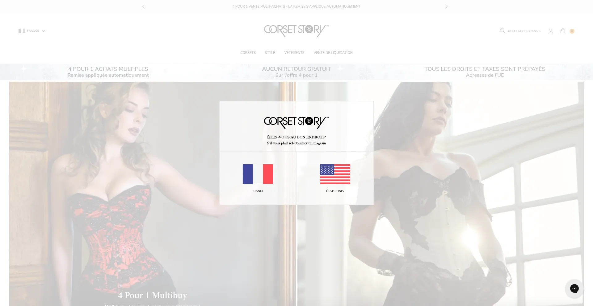 Website screenshot of Corset-story.fr