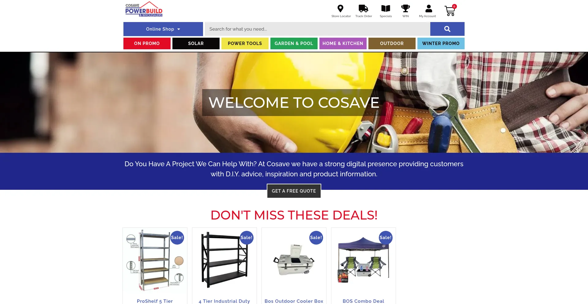 Website screenshot of Cosave.co.za