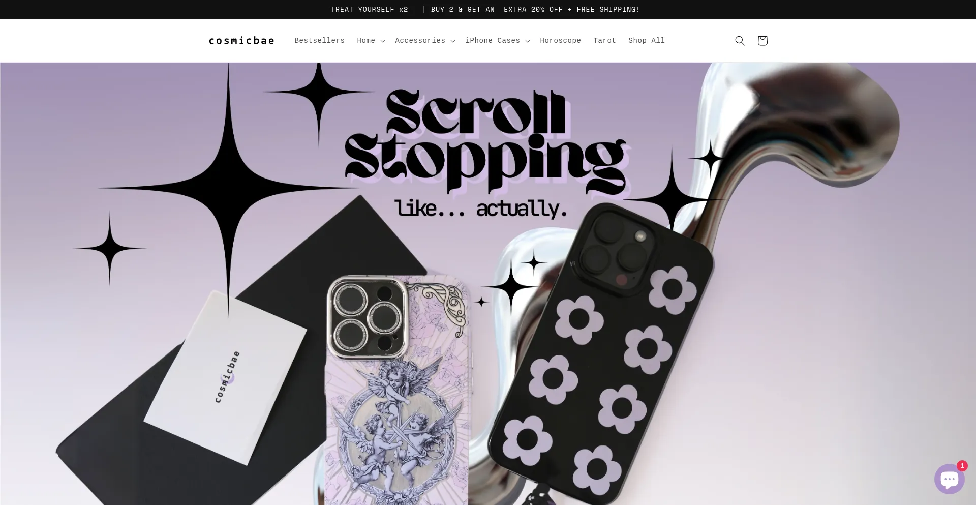 Website screenshot of Cosmicbae.com