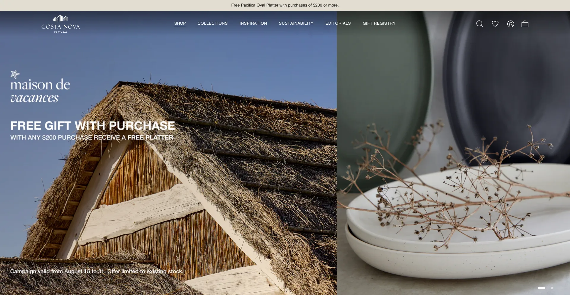 Website screenshot of Costanova.com