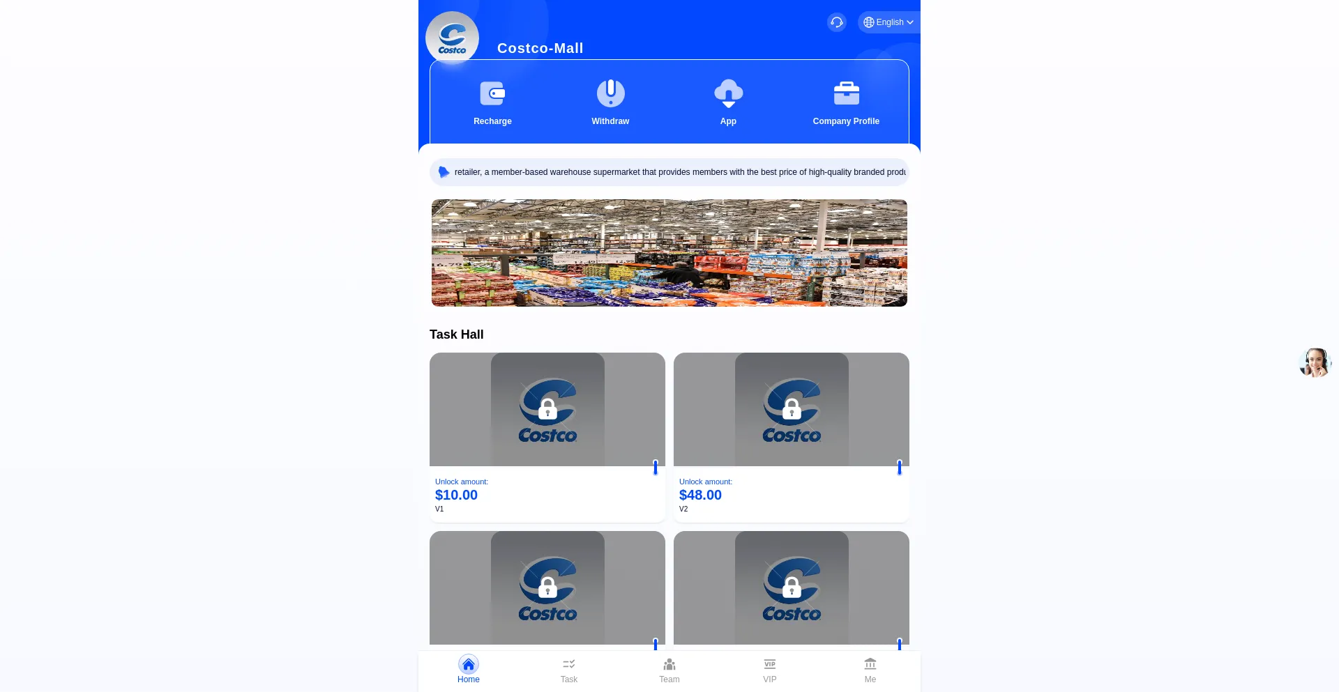Website screenshot of Costco-mall.xyz
