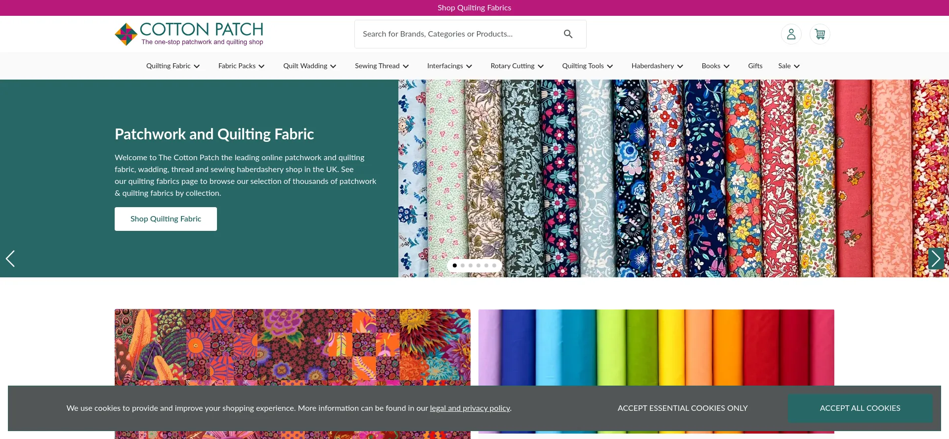 Website screenshot of Cottonpatch.co.uk
