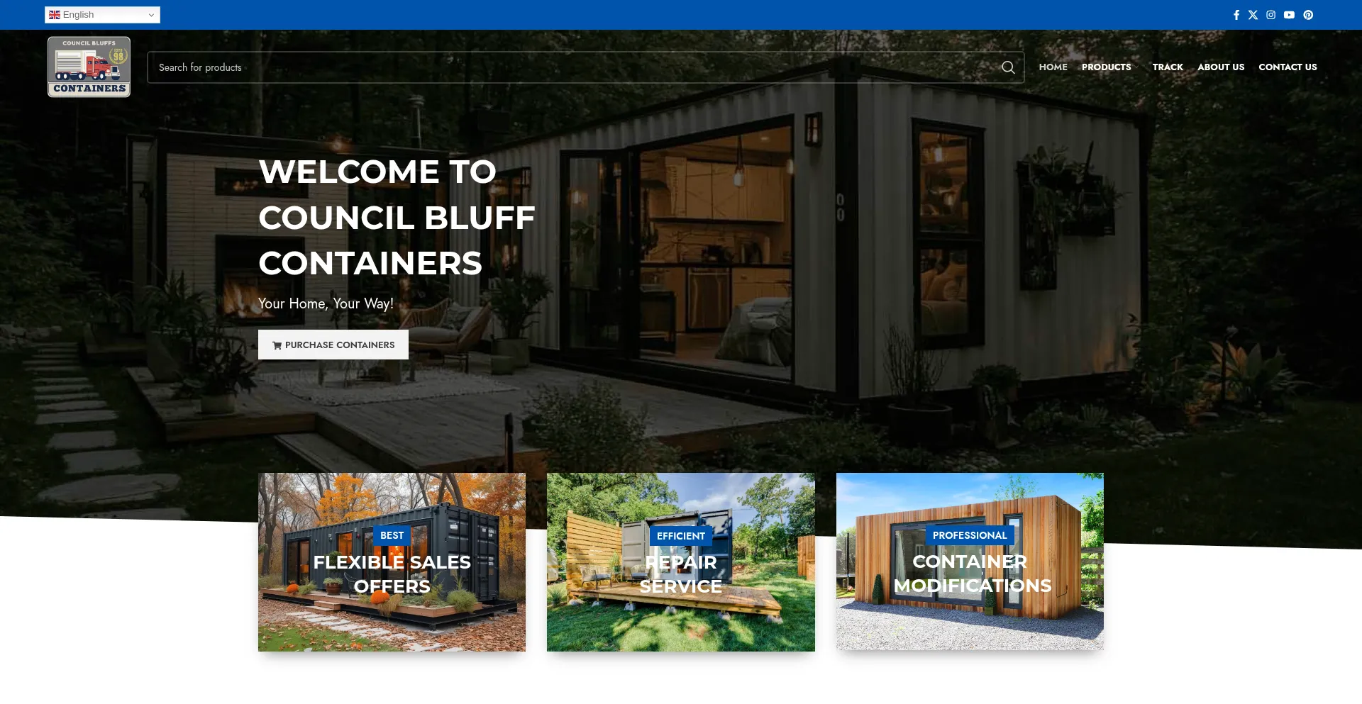 Website screenshot of Councilbluffscubes.com