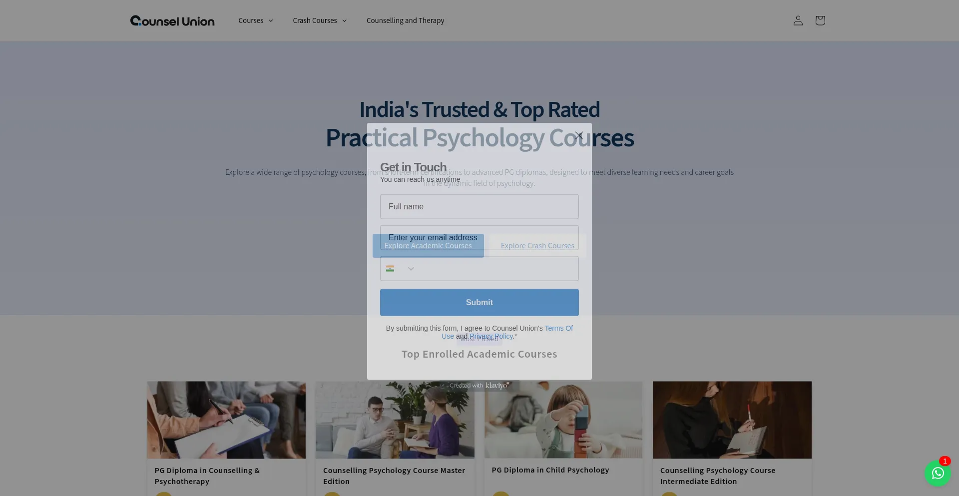 Website screenshot of Counselunion.com