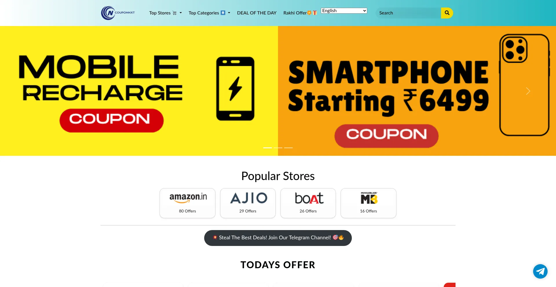 Website screenshot of Couponnxt.com