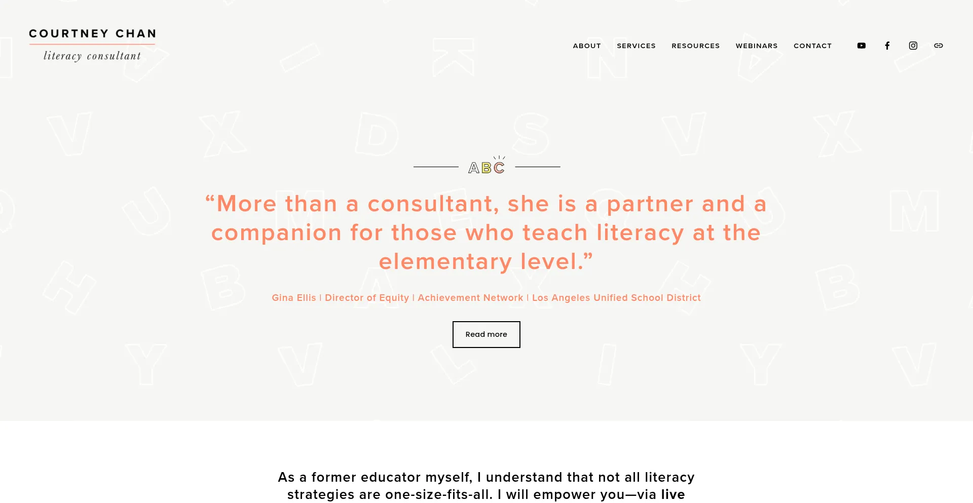 Website screenshot of Courtneychan.com