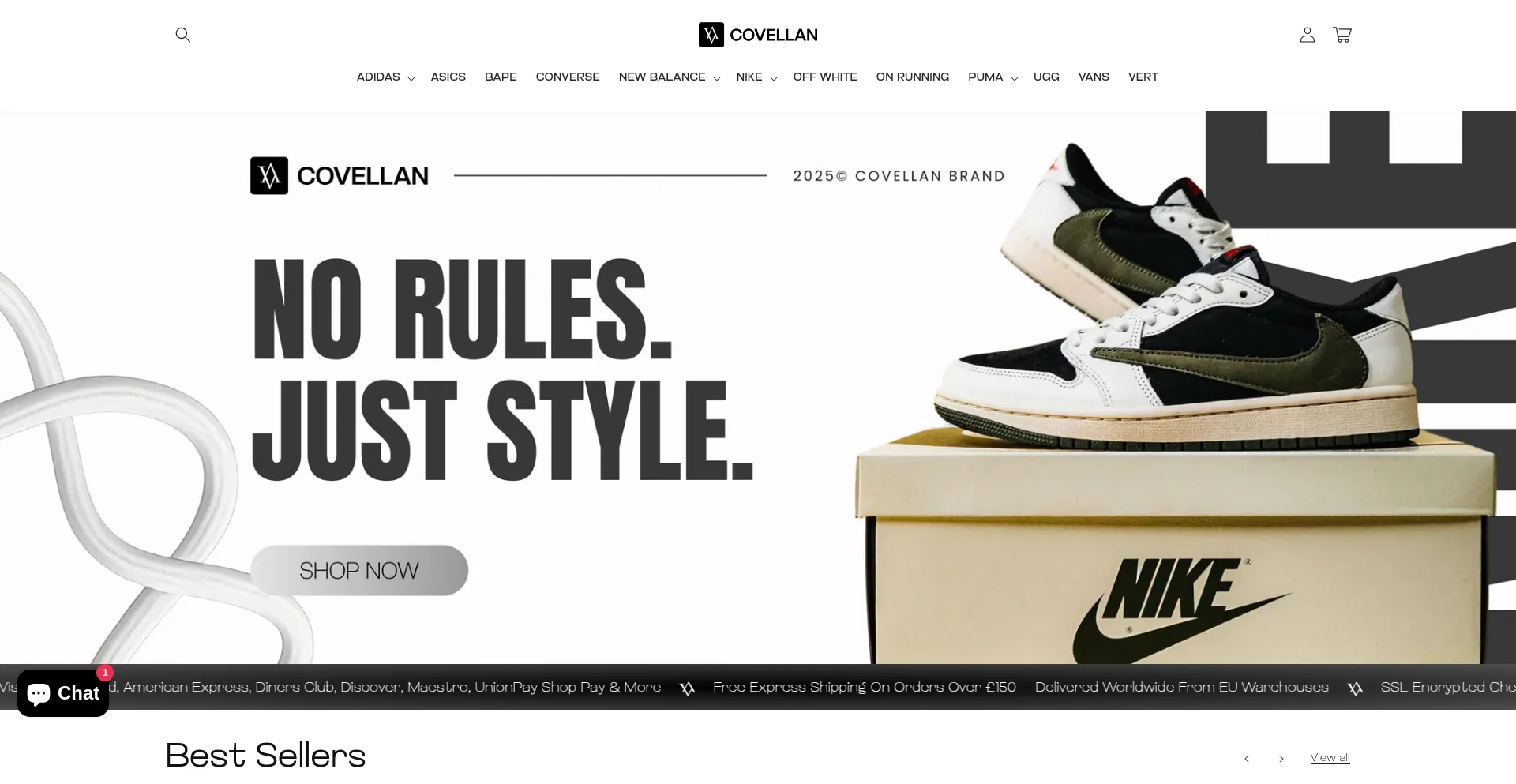 Website screenshot of Covellan.com