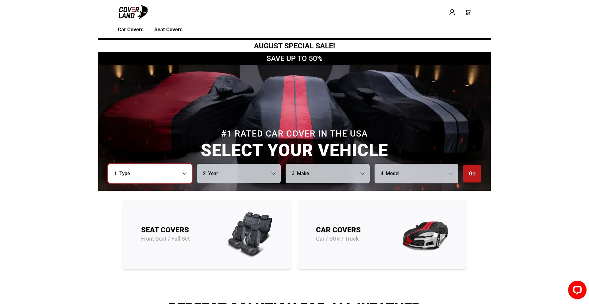 Website screenshot of Coverland.com