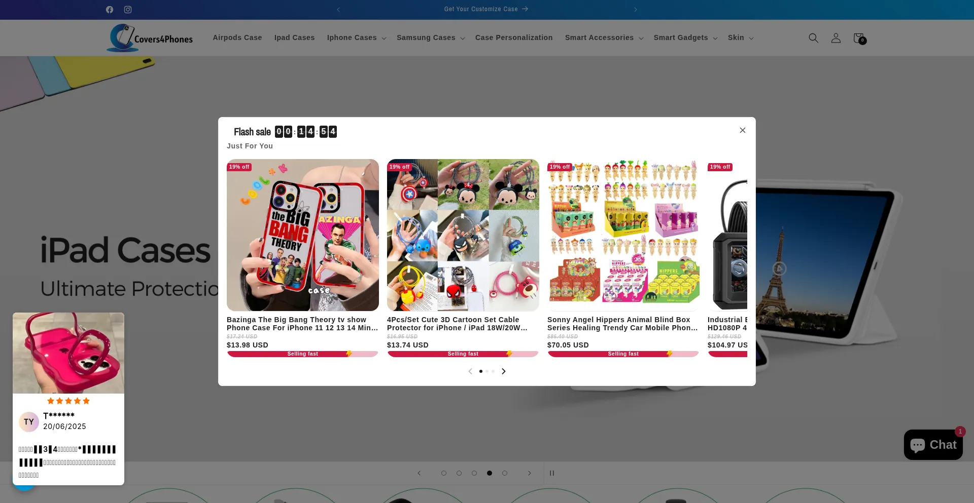 Website screenshot of Covers4phones.com