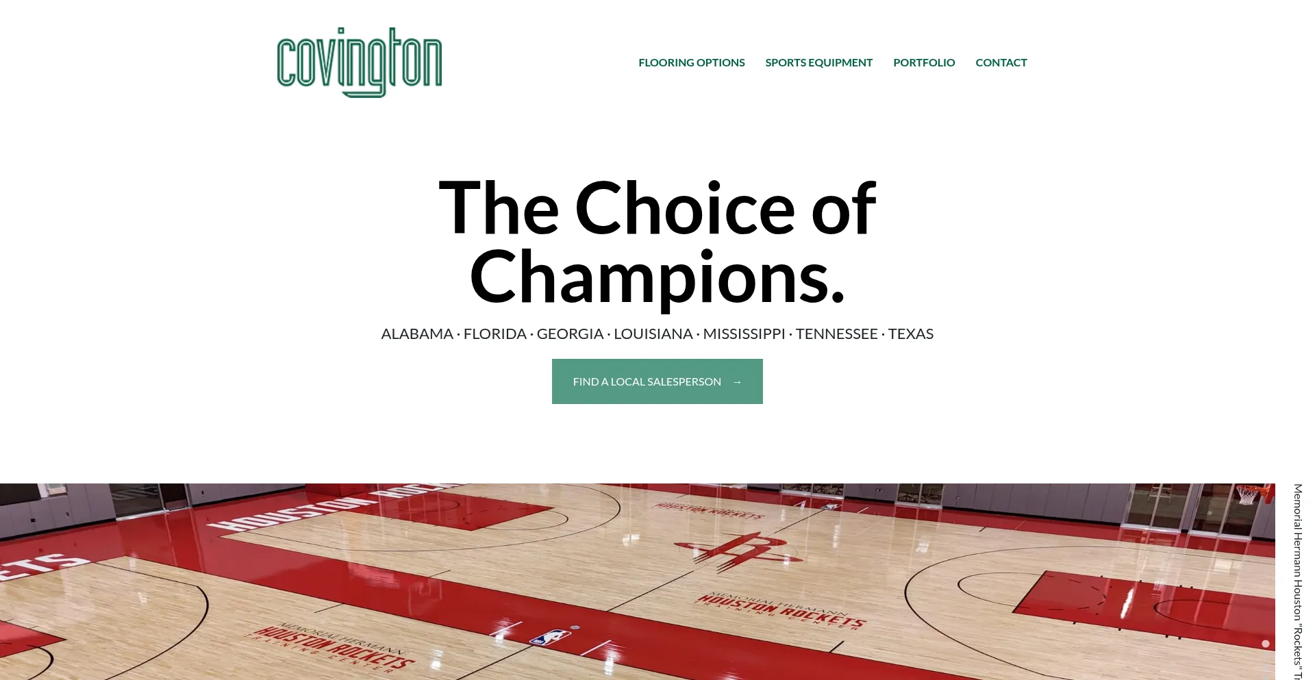Website screenshot of Covington.com