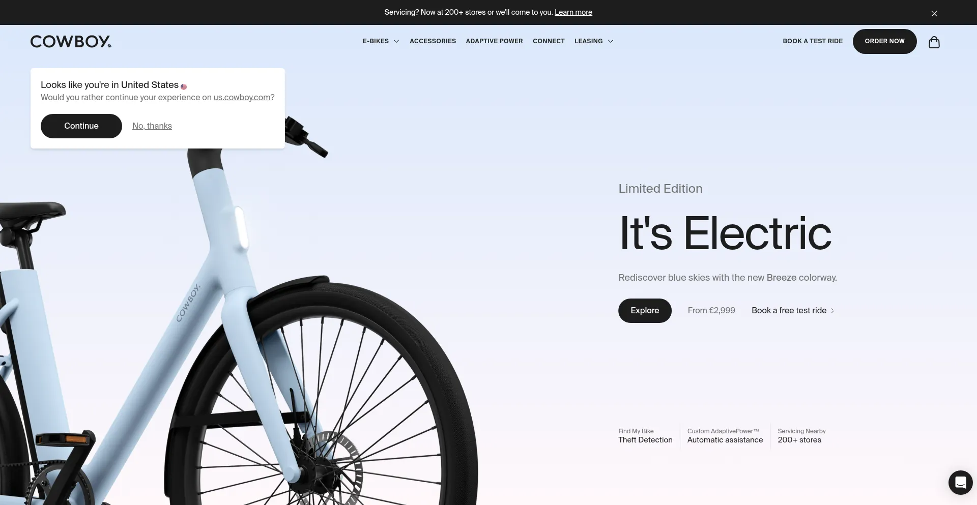 Website screenshot of Cowboy.com