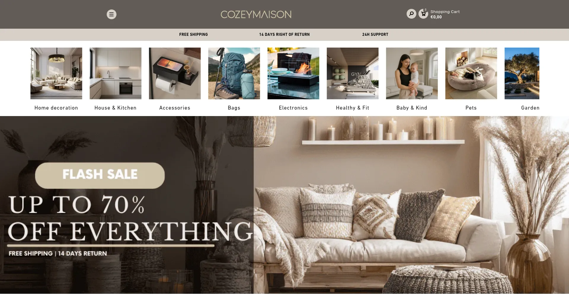 Website screenshot of Cozeymaison.com