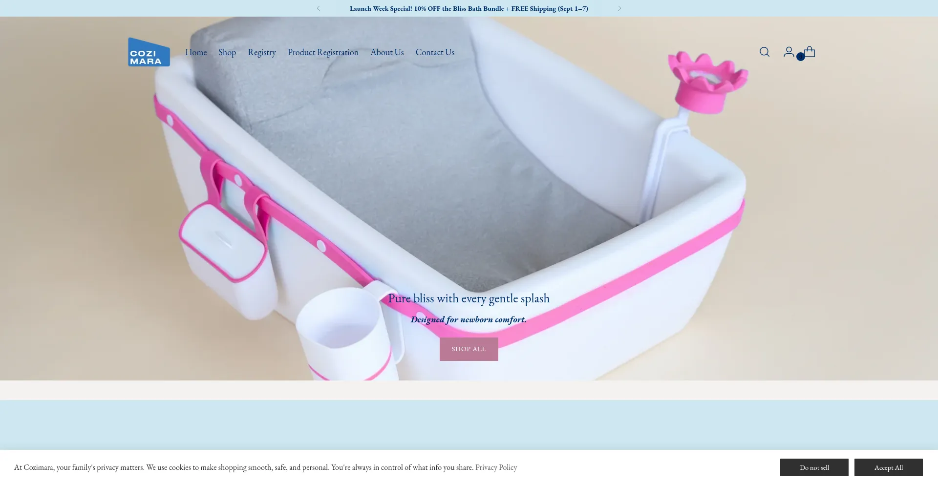 Website screenshot of Cozimara.com