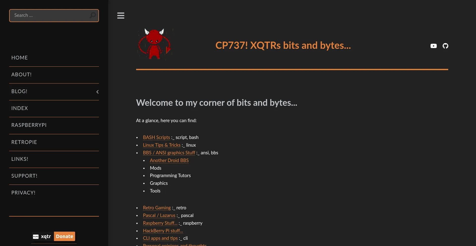 Website screenshot of Cp737.net