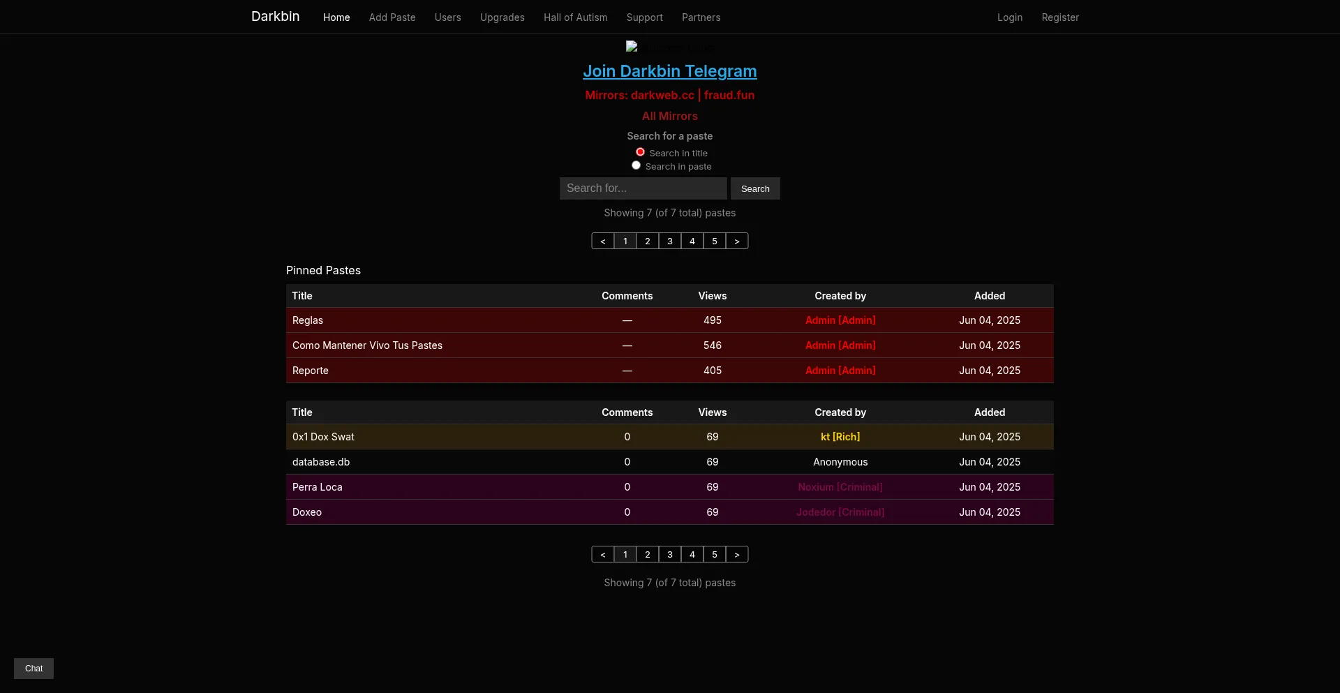 Website screenshot of Cracc.ct.ws