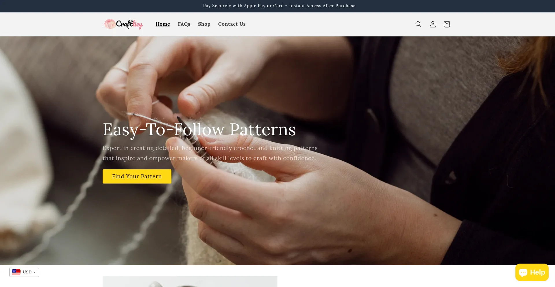 Website screenshot of Craftlicy.com