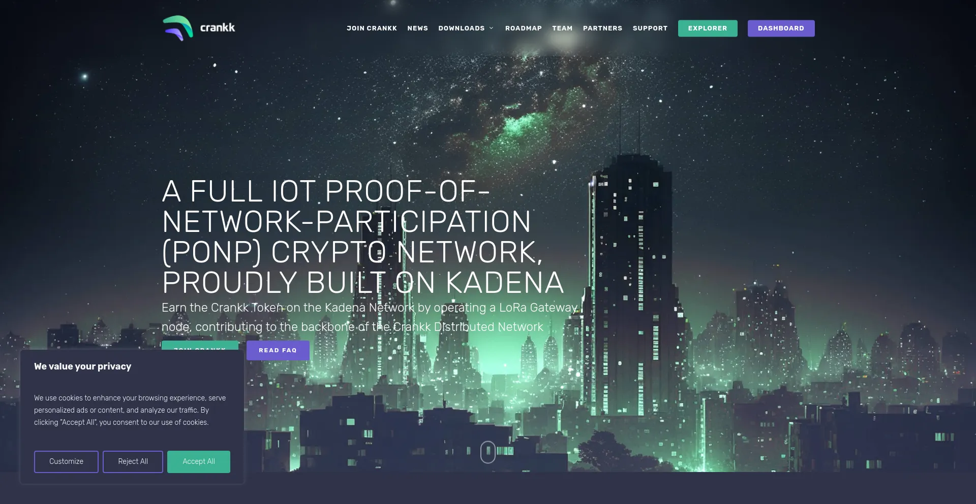 Website screenshot of Crankk.io