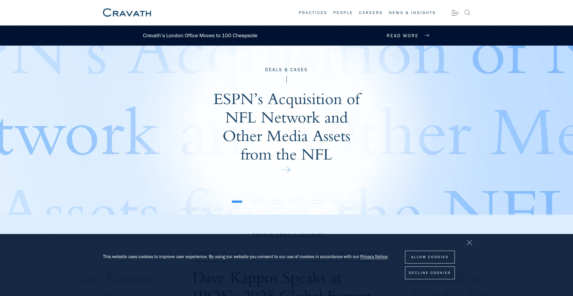 Website screenshot of Cravath.com