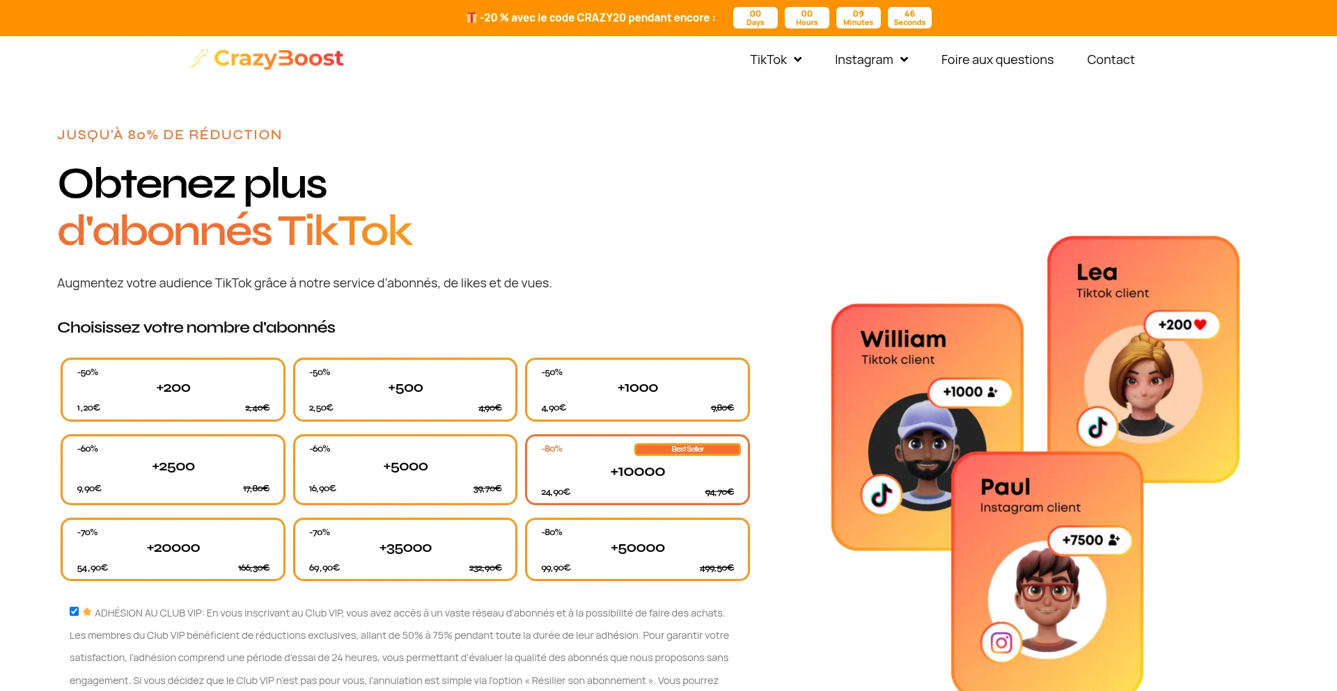 Website screenshot of Crazy-boost.com