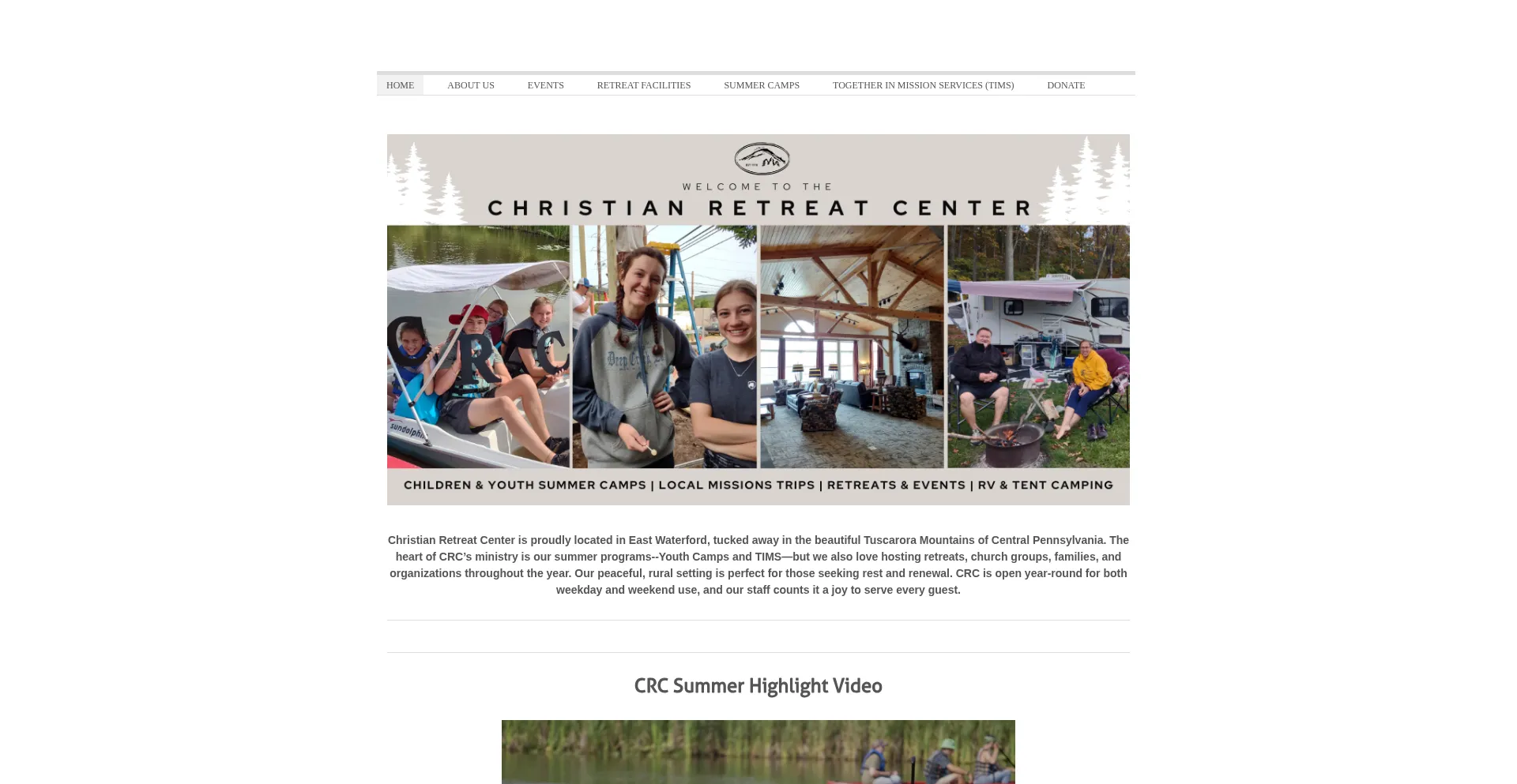 Website screenshot of Crctims.org