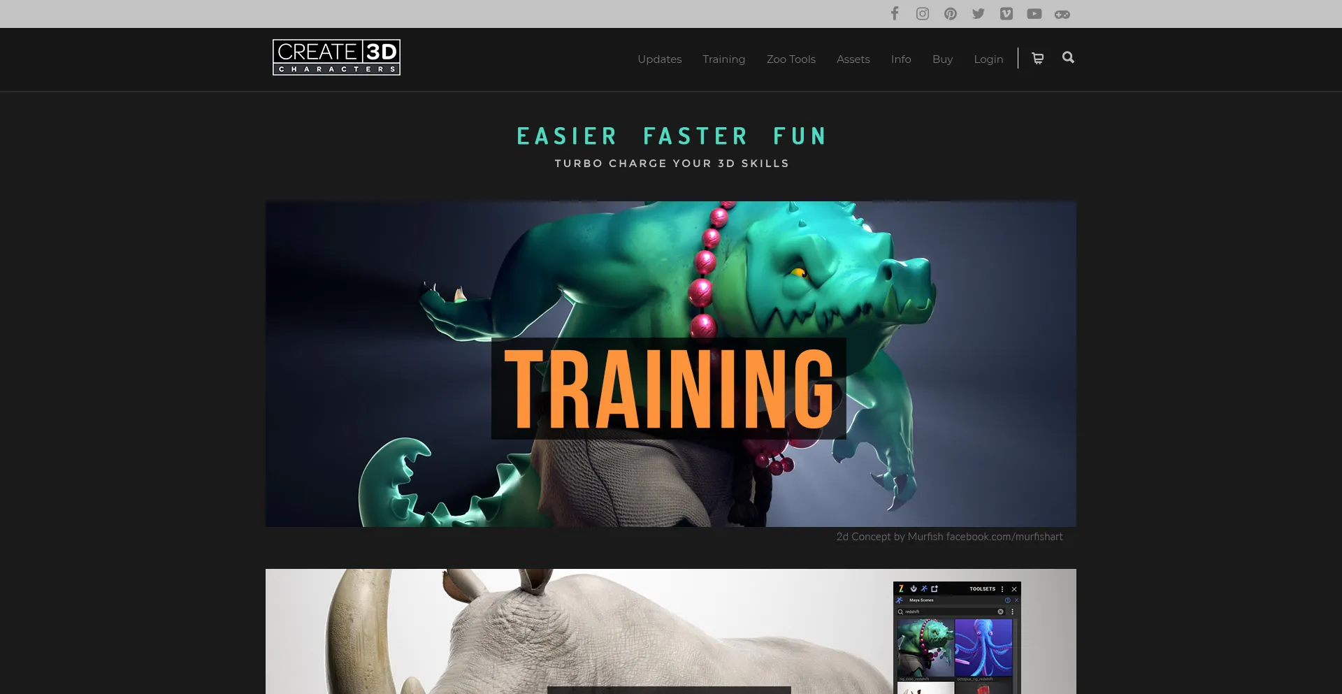 Website screenshot of Create3dcharacters.com
