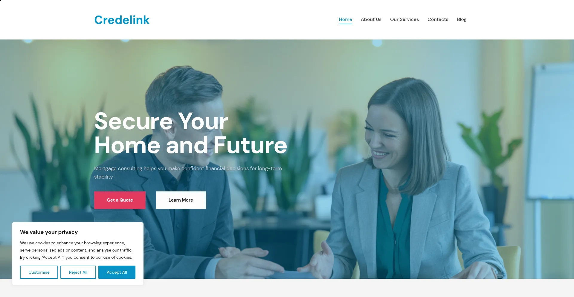 Website screenshot of Credelink.com