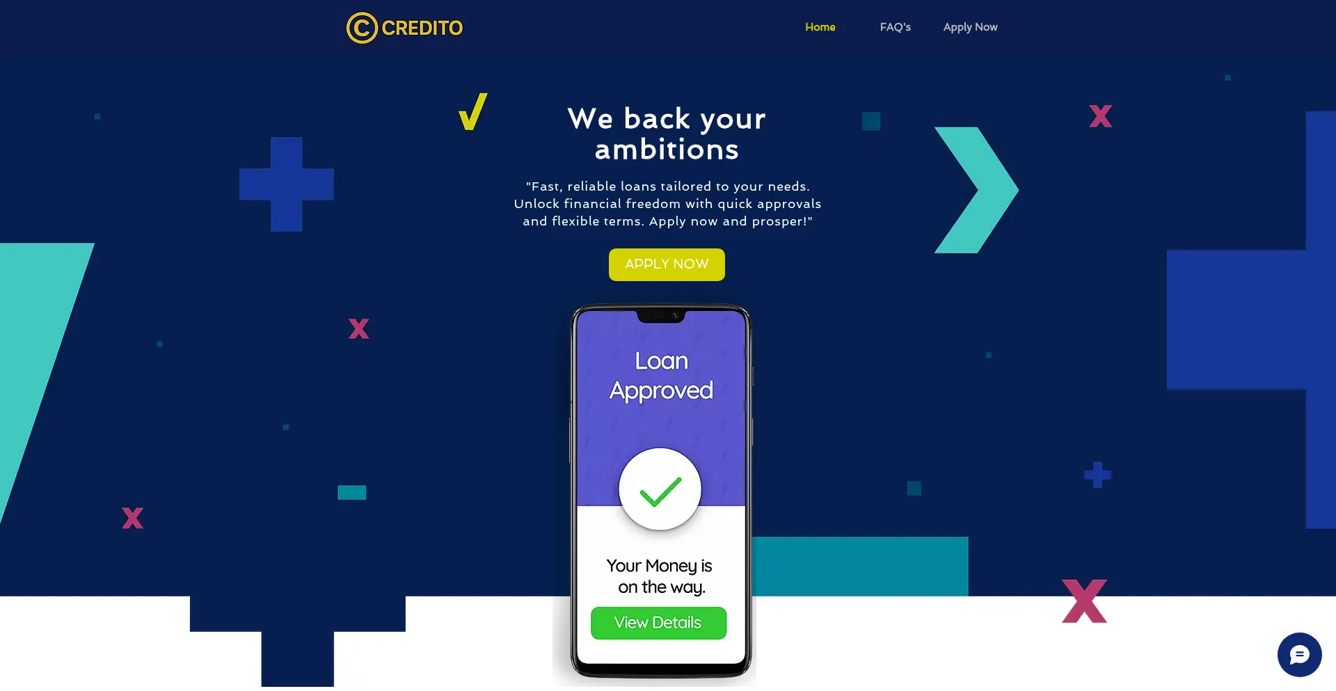 Website screenshot of Creditoau.com