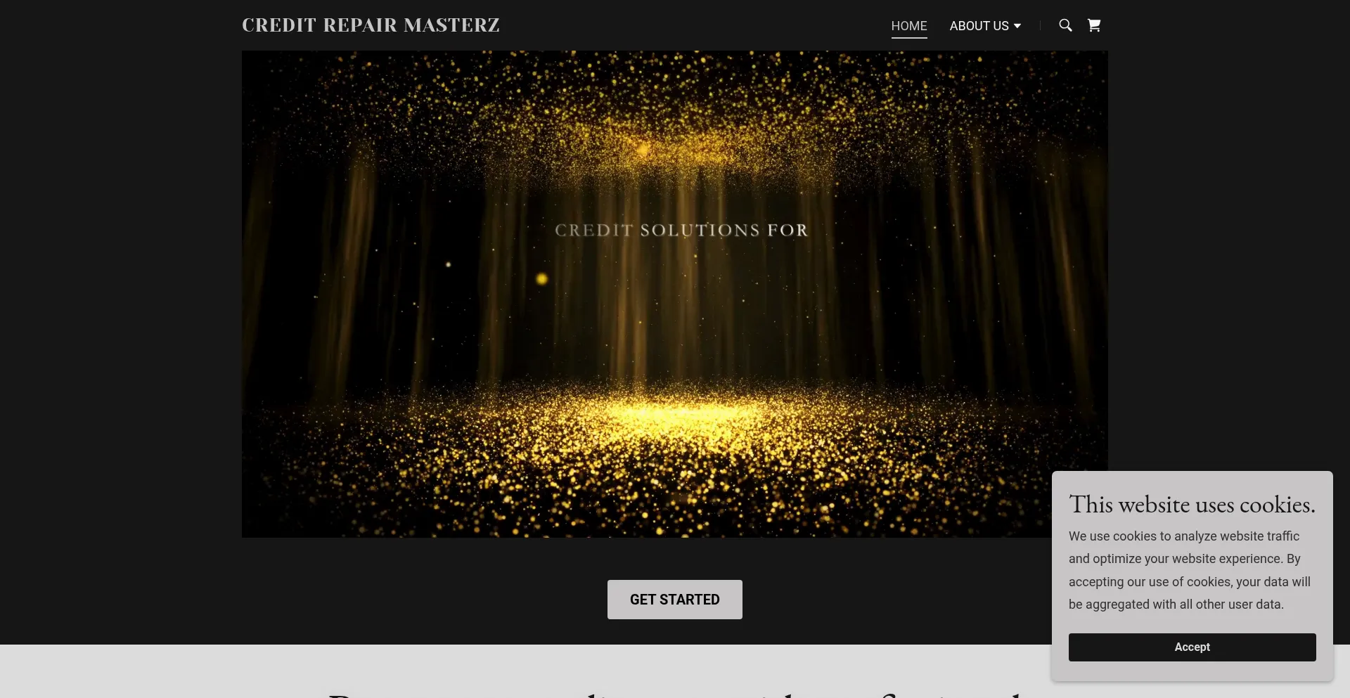 Website screenshot of Creditrepairmasterz.com