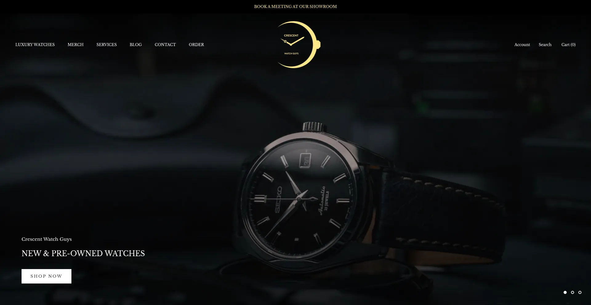 Website screenshot of Crescentwatchguys.com