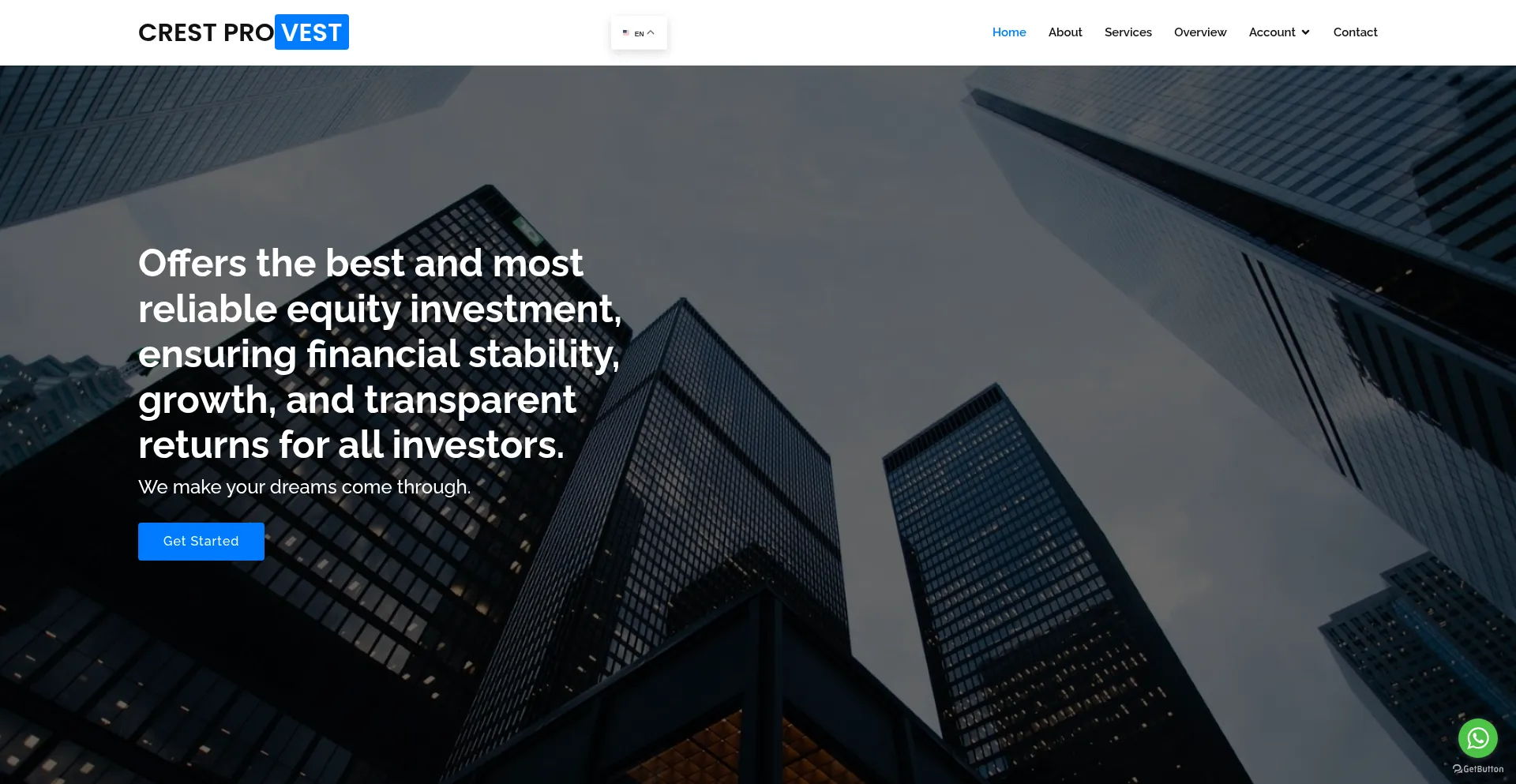 Website screenshot of Crexprovest.com