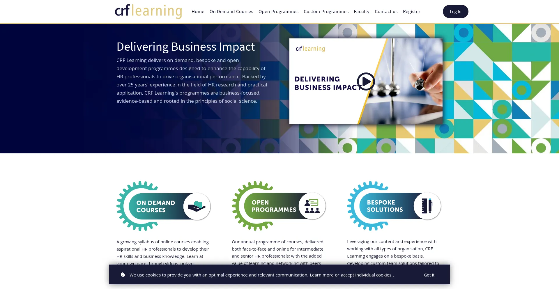 Website screenshot of Crflearning.co.uk